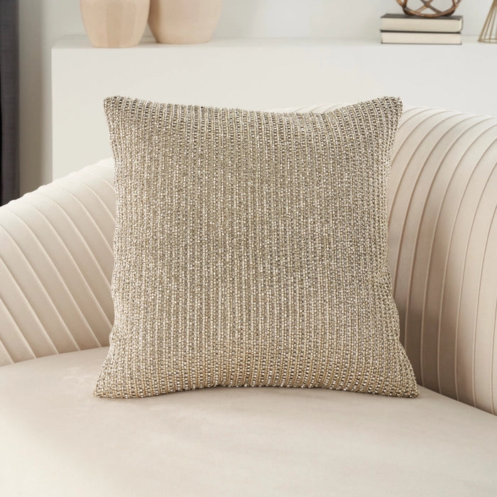 Beaded Horizontal Stripped 20x20 Throw Pillow