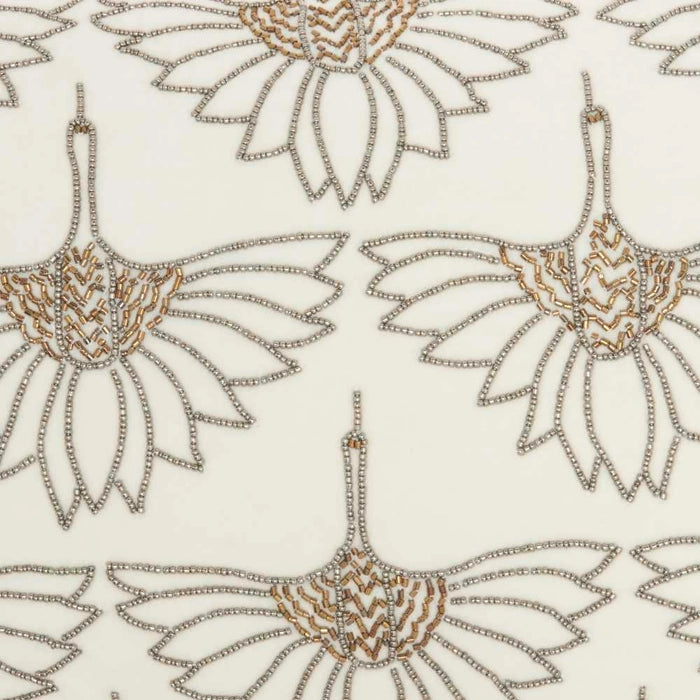 Beaded Flower Velvet 12x20 Lumbar Pillow