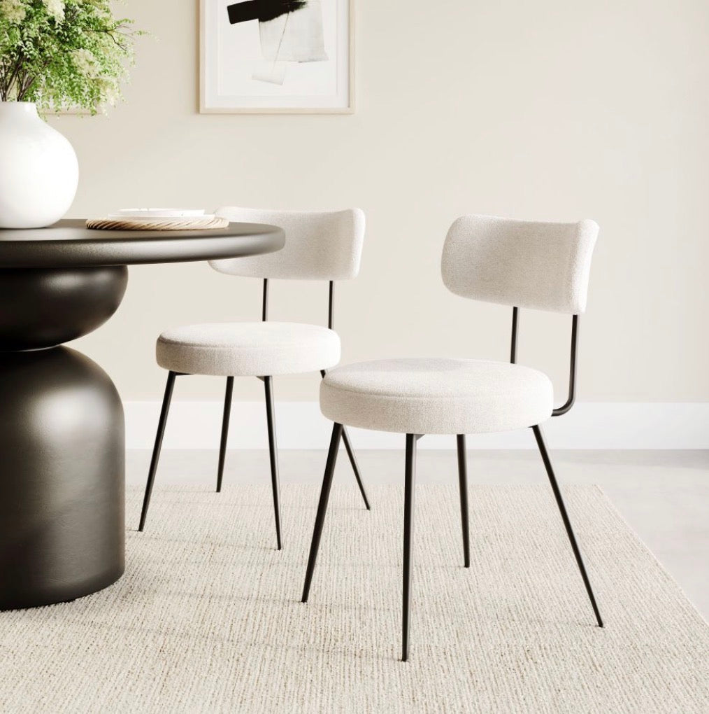 Blanca Boucle Dining Chair Ivory