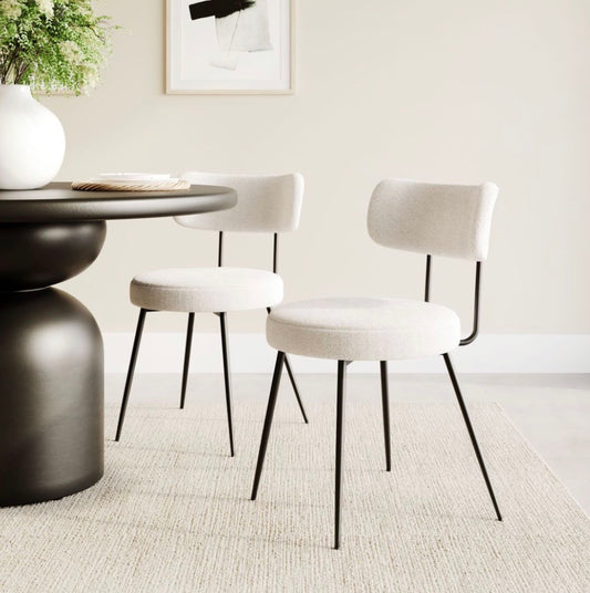 Blanca Boucle Dining Chair Ivory