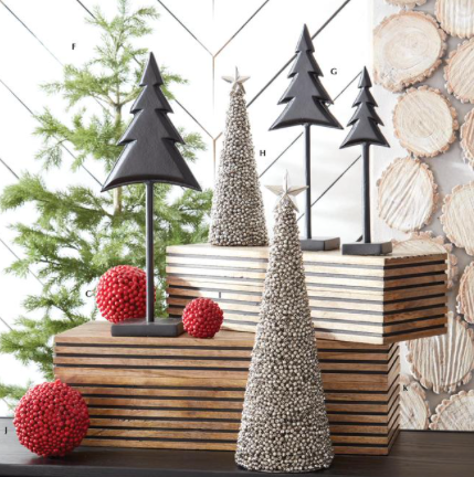 Christmas Trees on Spindle Set of 3 - Matte Black