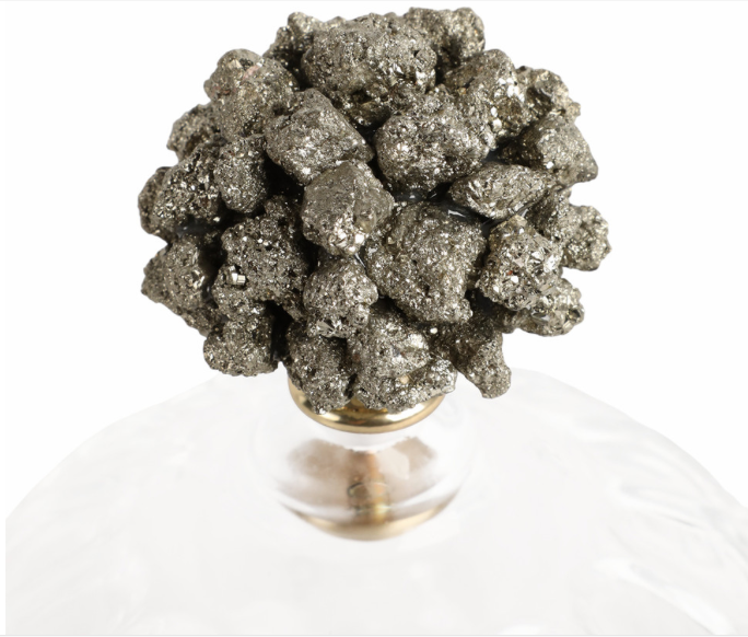 8" STELLA LARGE STONE AND GLASS JAR