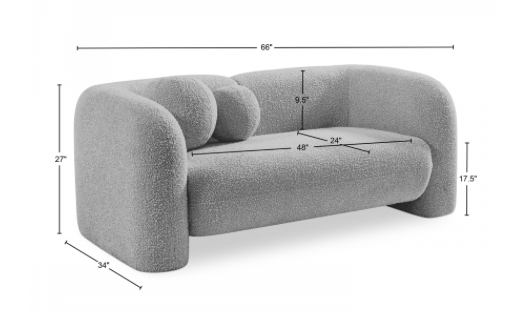 Emory Boucle Fabric Loveseat