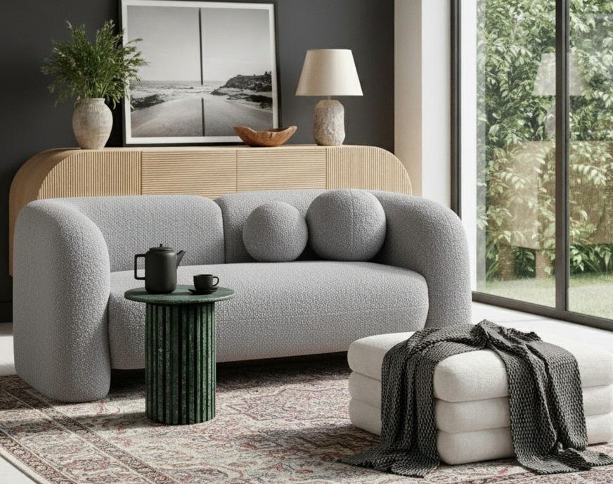 Emory Boucle Fabric Loveseat
