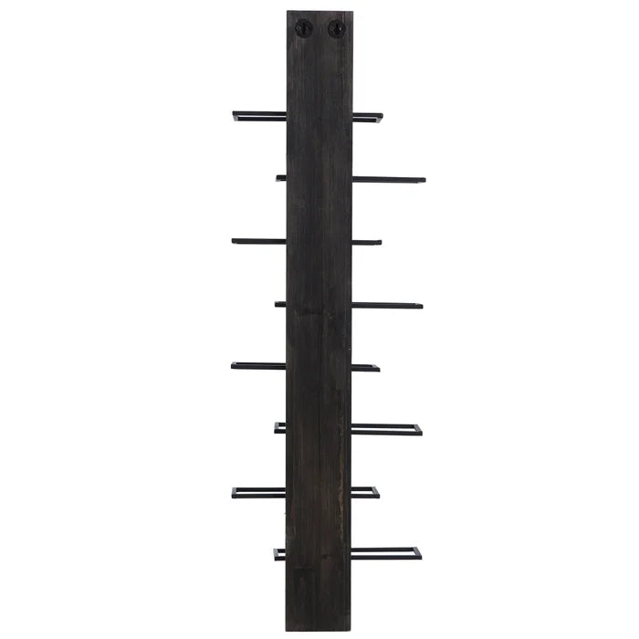 Wood & Metal Wall Wine Holder