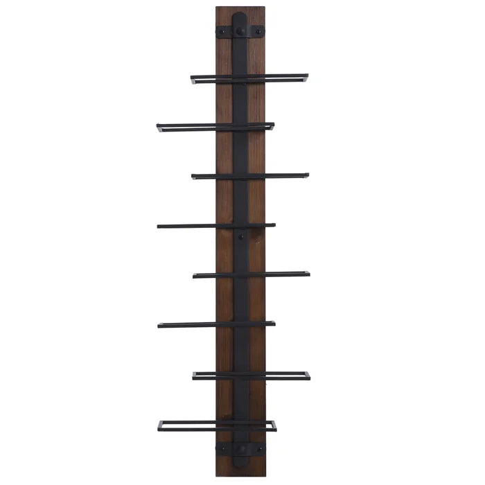 Wood & Metal Wall Wine Holder